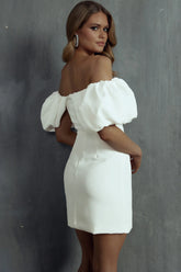 Faraday Off-Shoulder Mini Dress White
